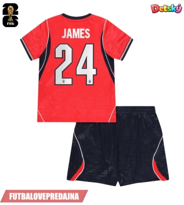 Lacne Dětský Futbalové dres Anglicko Reece James #24 MS 2026 Krátky Rukáv - Preč (+ trenírky)